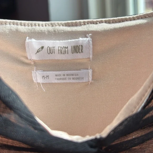 NWT Out from Under fully lined sheer / mesh ruched V neck bodysuit - Picture 9 of 16